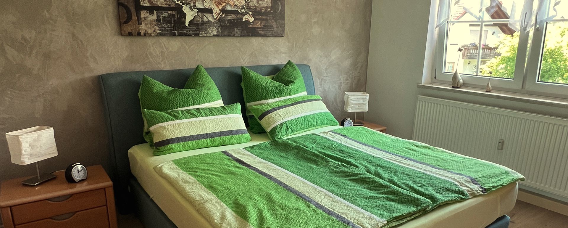 Das Schlafzimmer der Ferienwohnung